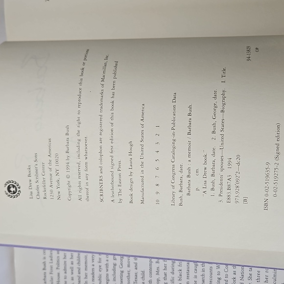 Barbara Bush ~A Memoir~ Hardback Book Signed T17 - Picture 5 of 12